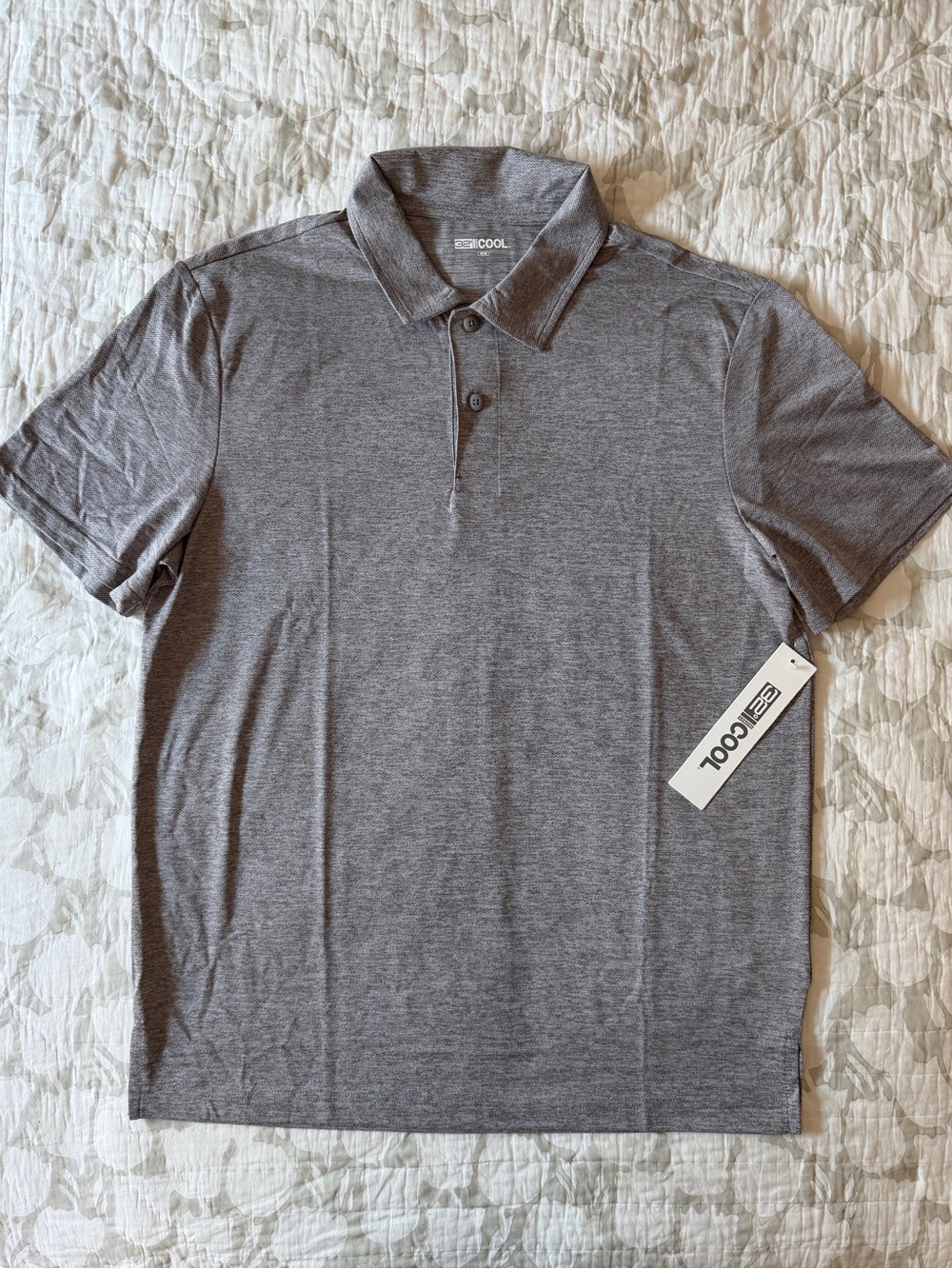 NWT Men's Performance Polo Shirt in Grey Heather